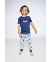 Boy Organic Cotton Two Piece Pajama Set Grey Mix Printed Dogs - Toddler|Child