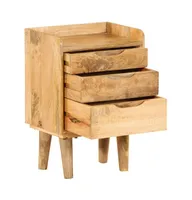 Bedside Cabinet Solid Mango Wood 15.7"x11.8"x23.4"
