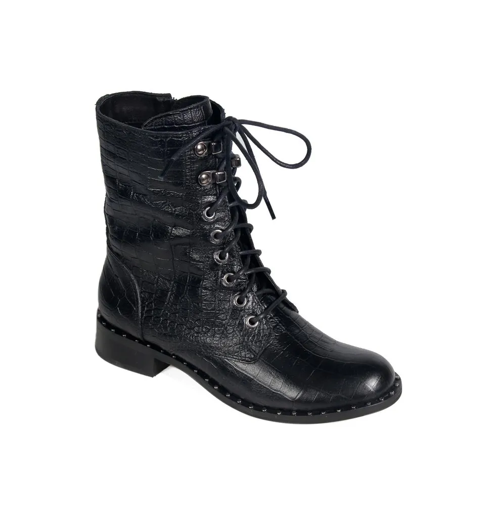 macy's black combat boots