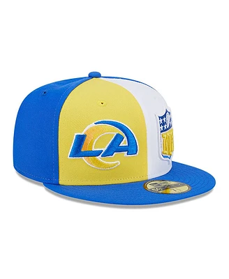 Men's New Era Gold, Royal Los Angeles Rams 2023 Sideline 59FIFTY Fitted Hat