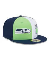 Men's New Era Neon Green, College Navy Seattle Seahawks 2023 Sideline 59FIFTY Fitted Hat