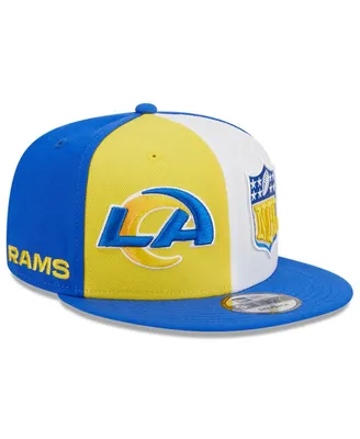 Men's New Era Gold, Royal Los Angeles Rams 2023 Sideline 9FIFTY Snapback Hat