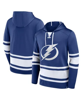 Men's Fanatics Blue Tampa Bay Lightning Puck Deep Lace-Up Pullover Hoodie
