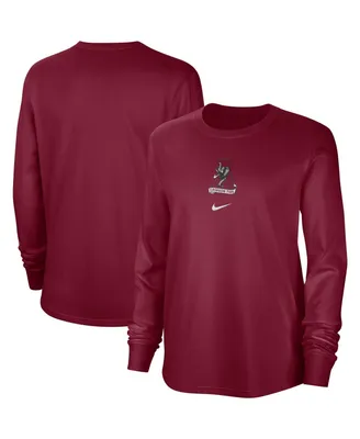 Women's Nike Crimson Distressed Alabama Crimson Tide Vintage-Like Long Sleeve T-shirt