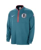 Men's Nike Teal Brooklyn Nets 2023/24 City Edition Authentic Coaches Half-Zip Sweatshirt