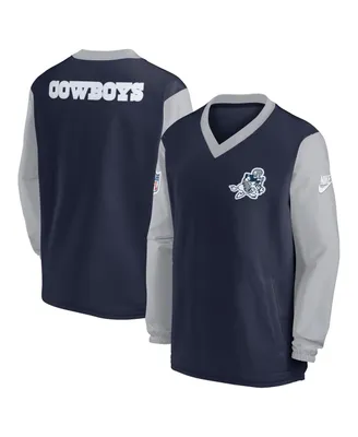 Men's Nike Navy Dallas Cowboys 2023 Sideline V-Neck Pullover Windshirt