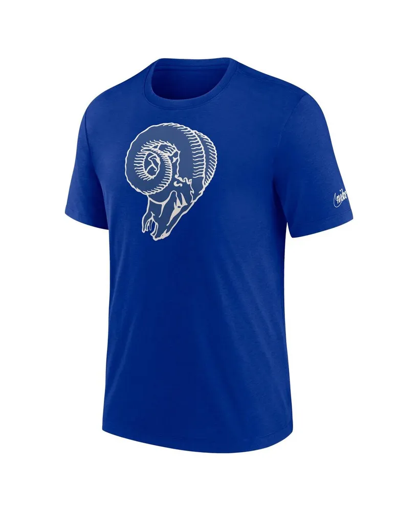 Men's Nike Royal Los Angeles Rams Rewind Logo Tri-Blend T-shirt