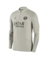 Men's Jordan Gray Paris Saint-Germain Strike Drill 2023/24 Performance Quarter-Zip Long Sleeve Top