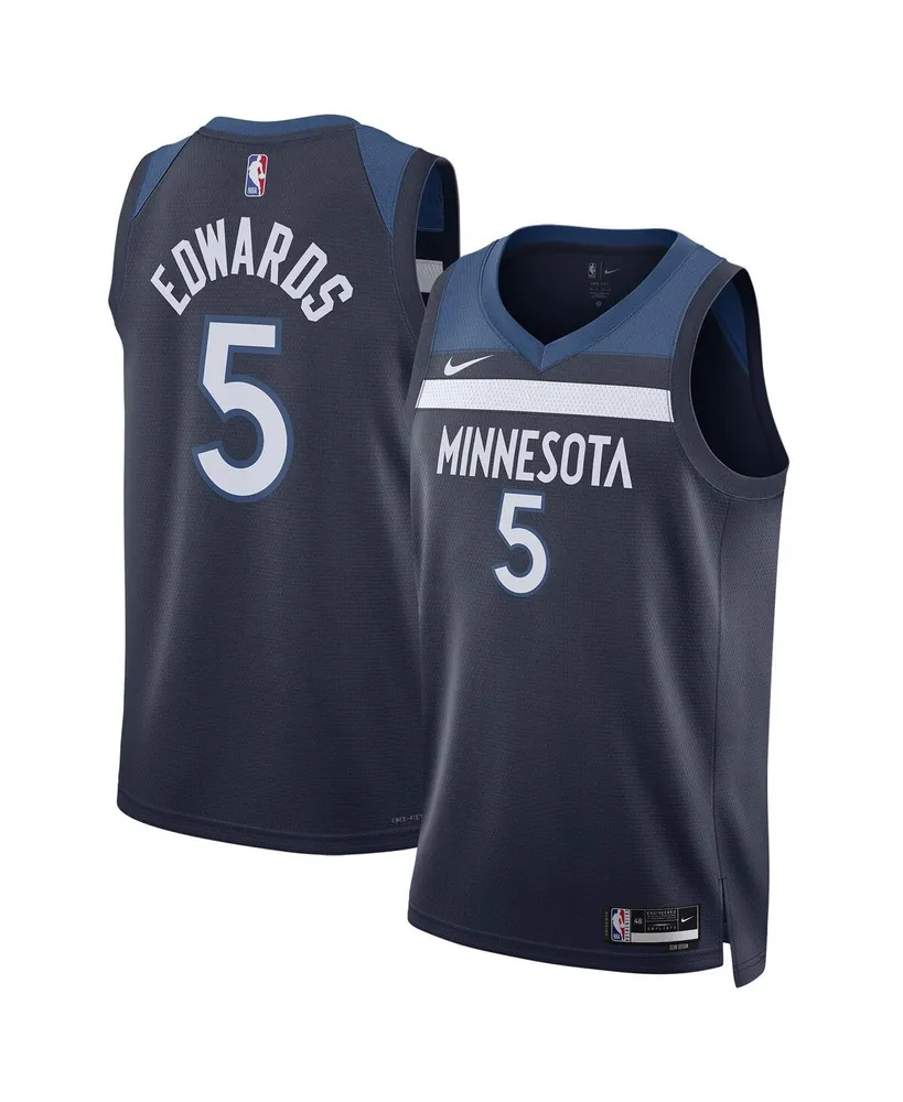 Men's and Women's Nike Anthony Edwards Navy Minnesota Timberwolves Swingman Jersey - Icon Edition