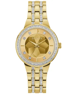Bulova Women's Phantom Gold-Tone Stainless Steel Bracelet Watch 33mm - Gold