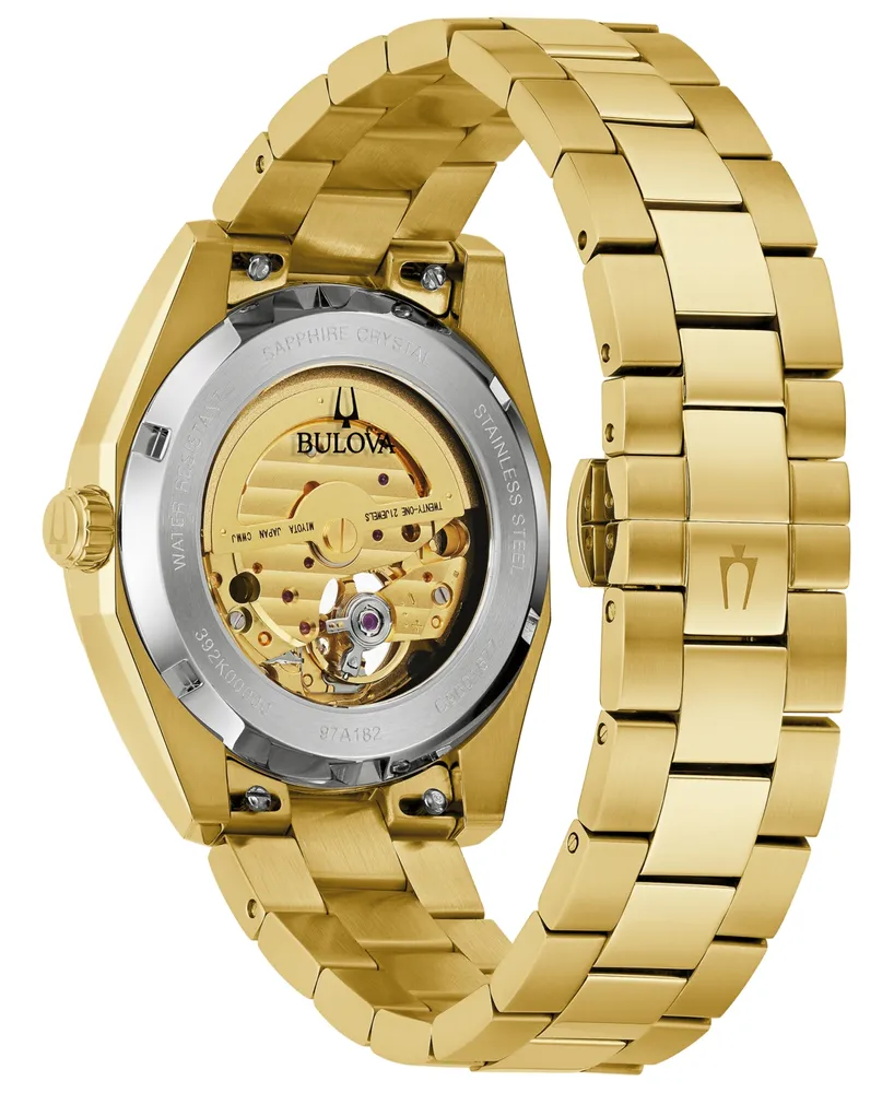 Bulova Men's Automatic Surveyor Gold-Tone Stainless Steel Bracelet Watch 39mm - Gold