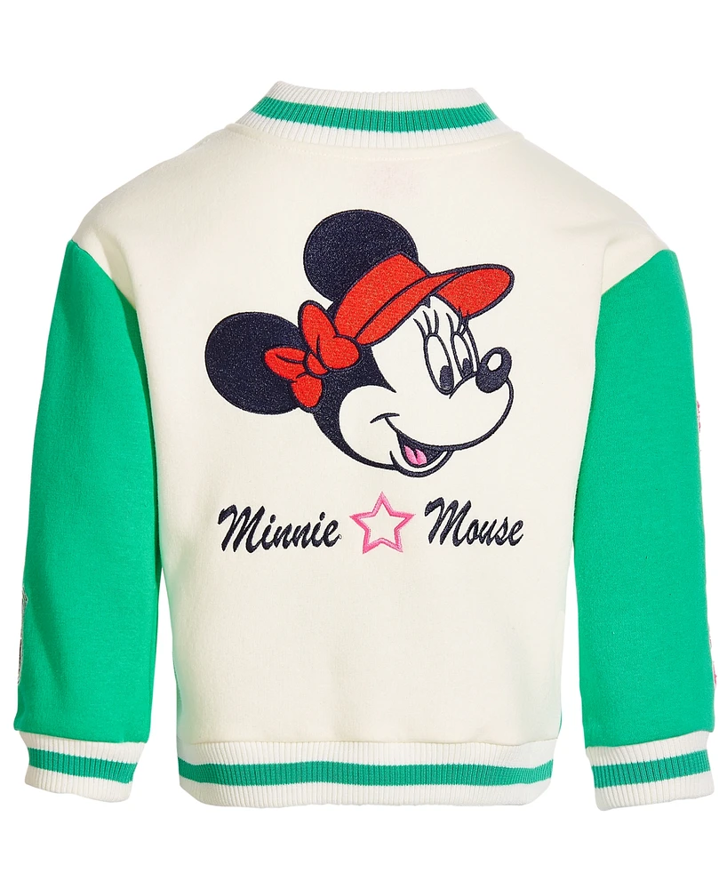 Disney Toddler & Little Girls Minnie Mouse Varsity Bomber Jacket