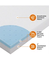 Cheer Collection 3 Inch Gel Infused Memory Foam Bed Topper with Washable Rayon from Bamboo Cover - Twin