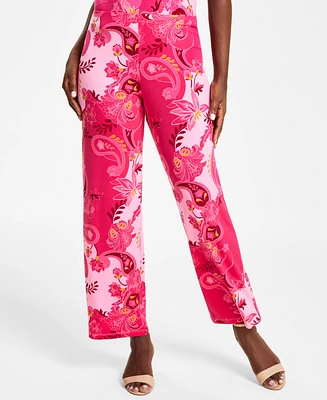 Jm Collection Women's Printed Pull On Knit Pants, Created for Macy's