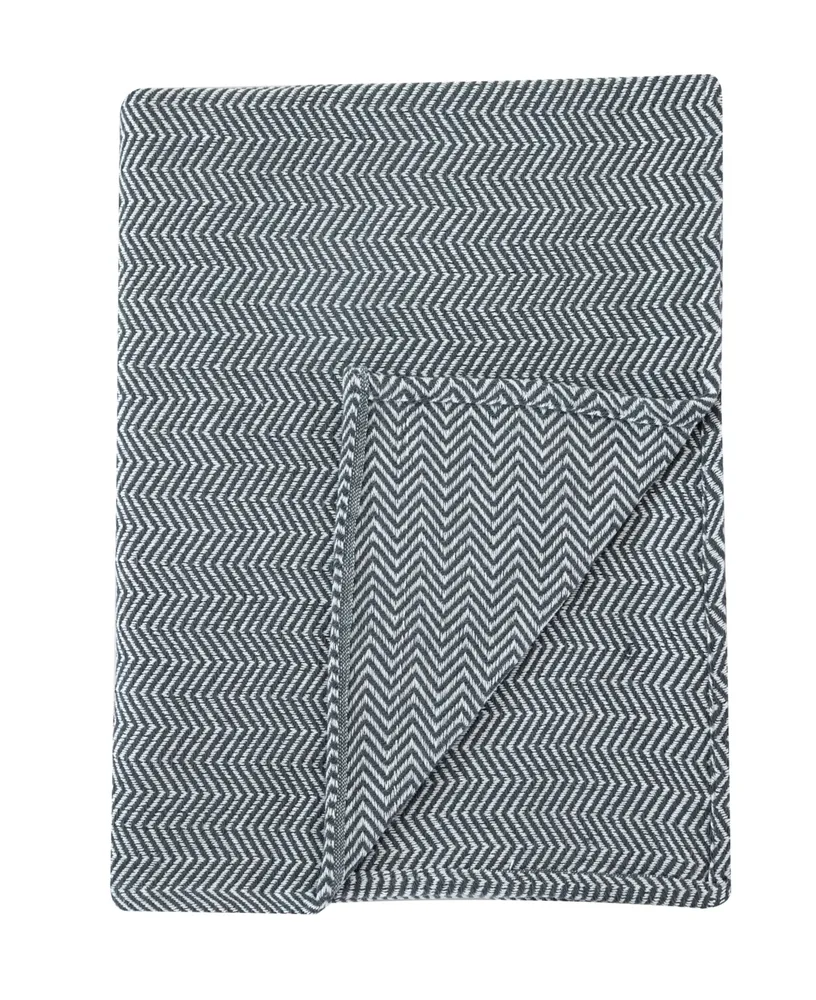 Melange Home Herringbone Cotton Blanket