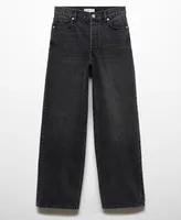 Mango Women's High-Waist Wide Leg Jeans