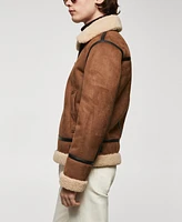 Mango Men's Shearling-Lined Jacket