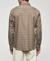 Mango Men's Check Flannel Cotton Shirt