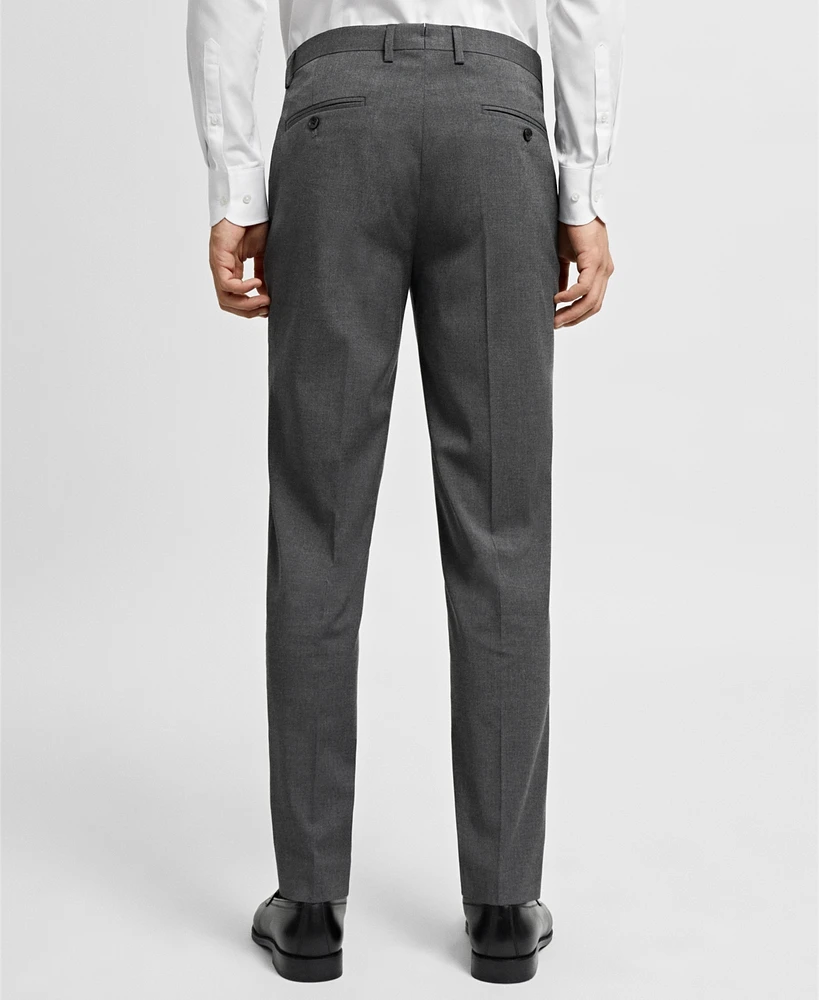 Mango Men's Stretch Fabric Slim-Fit Suit Pants