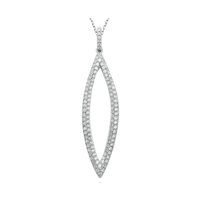 Suzy Levian New York Suzy Levian Sterling Silver Cubic Zirconia Pave Open Marquise Drop Earrings