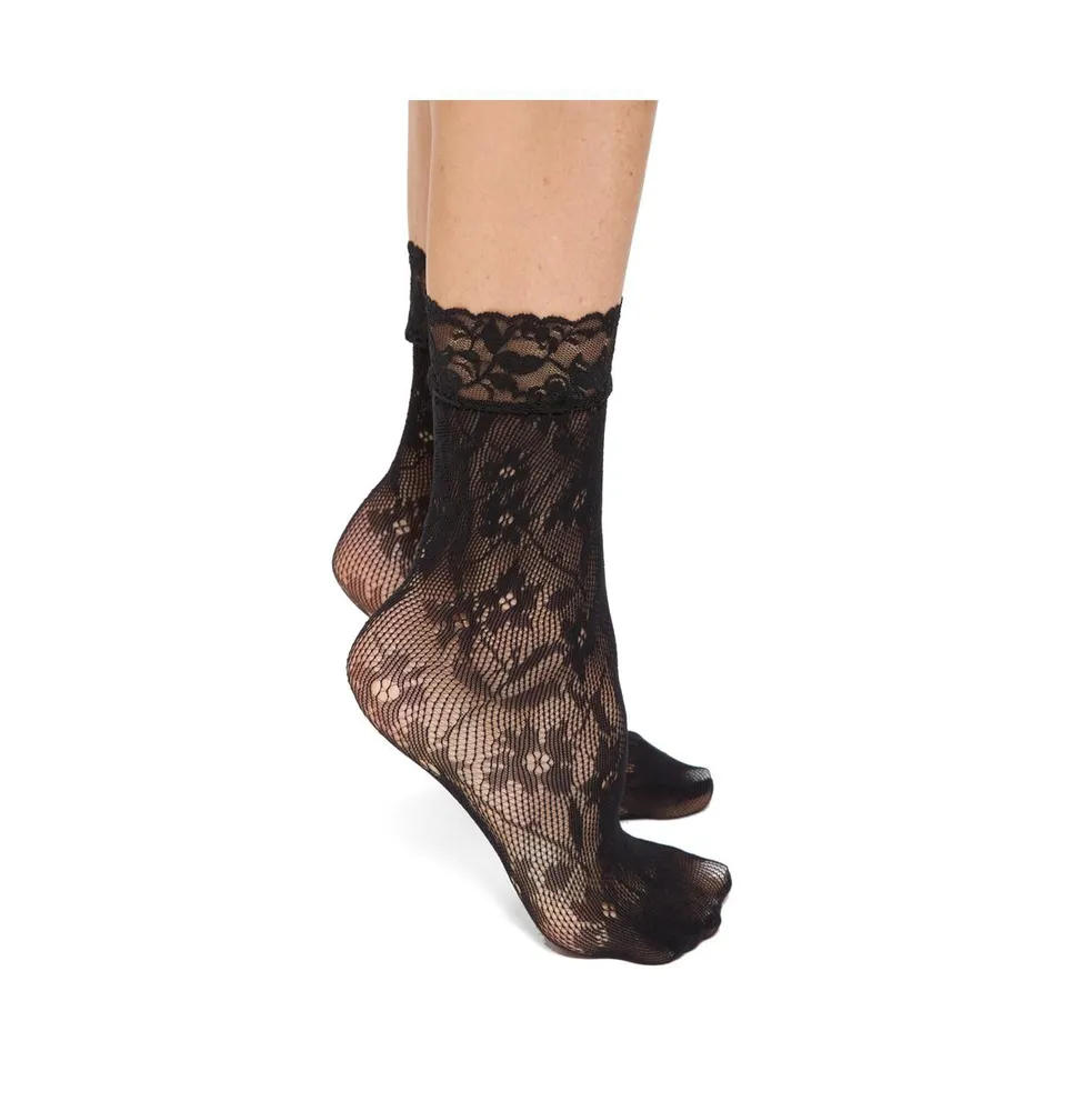 Stems Floral Fishnet Socks