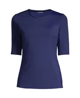 Lands' End Petite Elbow Sleeve Relaxed Upf 50 Rash Guard