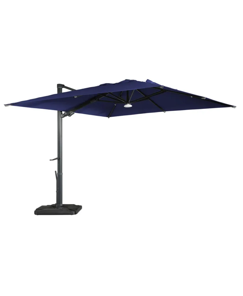 Mondawe 120" Square Cantilever Umbrella with Detachable Led Atmosphere Light and Bluetooth Player