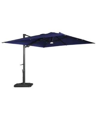 Mondawe 120" Square Cantilever Umbrella with Detachable Led Atmosphere Light and Bluetooth Player
