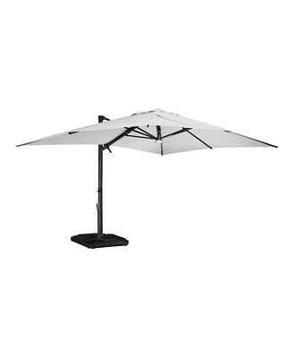 Mondawe 120" Square Cantilever Umbrella with Detachable Led Atmosphere Light and Bluetooth Player
