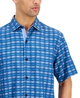 Tommy Bahama Men's Coconut Point Pixel Plaid Button-Down Camp Shirt