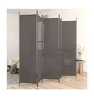 vidaXL 5-Panel Room Divider Anthracite 98.4"x86.6" Fabric