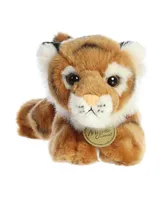 Aurora Small Bengal Tiger Miyoni Realistic Plush Toy Brown 8"