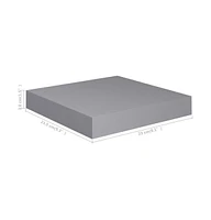 vidaXL Floating Wall Shelves pcs Gray 9.1"x9.3"x1.5" Mdf