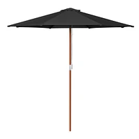 Yescom 9 Ft Wooden Patio Umbrella 8 Ribs Table Parasol Rope Pulley Outdoor Backyard