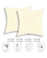 2 Pack 10x10 Ft 97% Uv Block Square Sun Shade Sail Hdpe Canopy Cover Net Pool