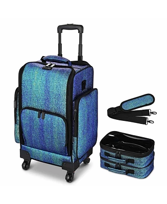 Byootique Soft Sided Rolling Makeup Train Case Cosmetic Organizer Trolley Artist