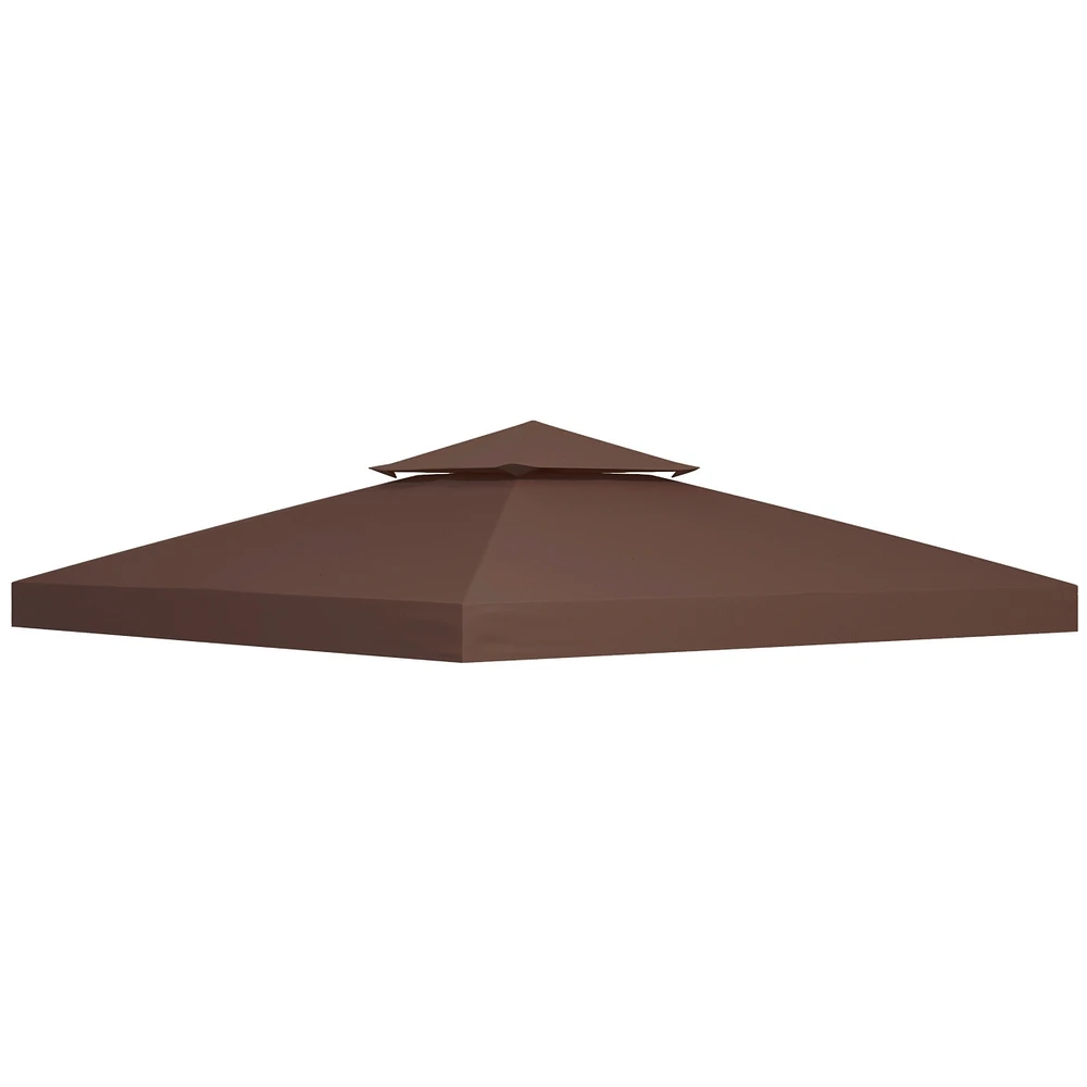 Outsunny 9.84' Gazebo Replacement Canopy for 01 -0153, 100100-076, Coffee