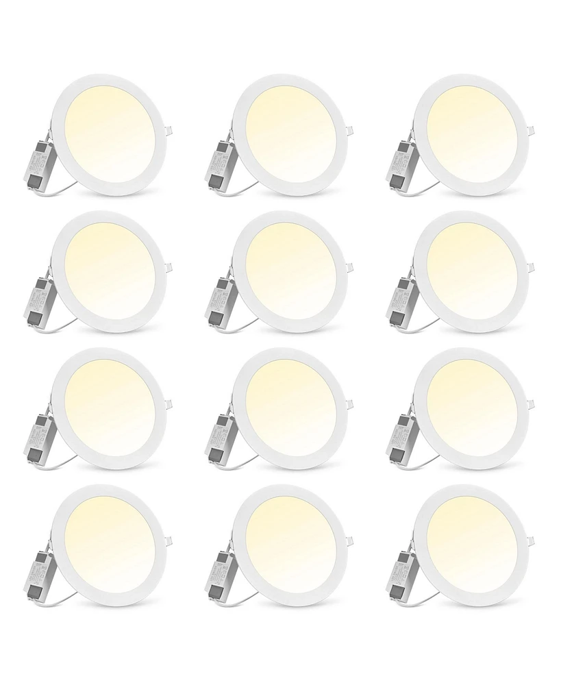 DELight 9" Led Recessed Ceiling Panel Down Light Round 3 Color Slim Spot Lamp 12 Pieces