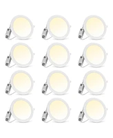 DELight 9" Led Recessed Ceiling Panel Down Light Round 3 Color Slim Spot Lamp 12 Pieces