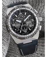 Citizen Eco-Drive Men's Chronograph Promaster Skyhawk Leather Strap Watch 46mm