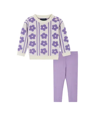 Infant Girls Flower Sherpa Sweater & Legging Set