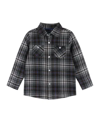 Toddler/Child Boys Browns & Blue Plaid Flannel Button-down shirt