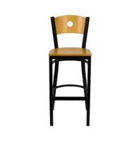 Wood Circle Back Metal Restaurant Dining Barstool