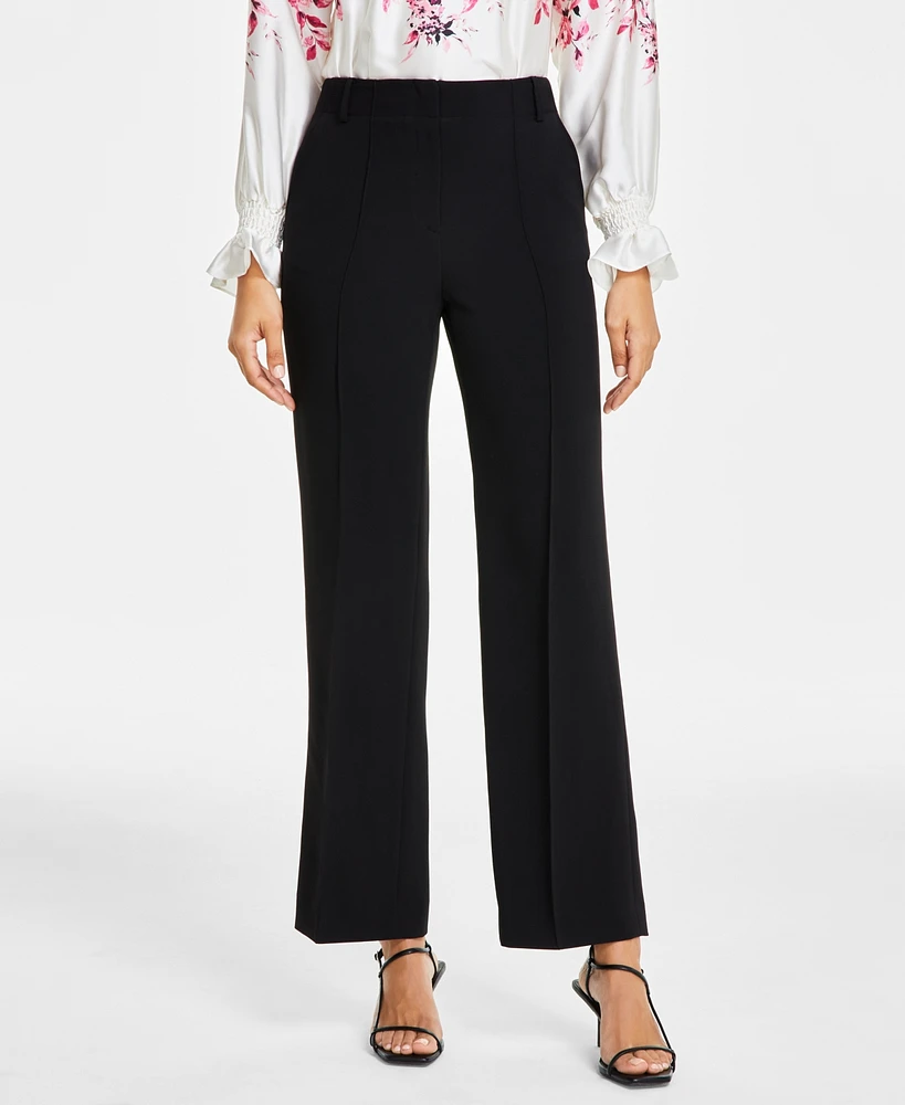 Anne Klein Petite Straight-Leg Seam-Front Pants