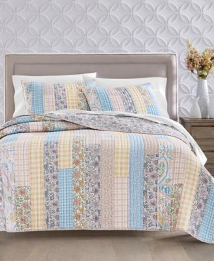 Closeout Charter Club Spring Gingham Patchwork Quilts Exclusively At Macys