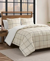 Lucky Brand Sherpa Reversible Microfiber 3-Piece Comforter Set, King