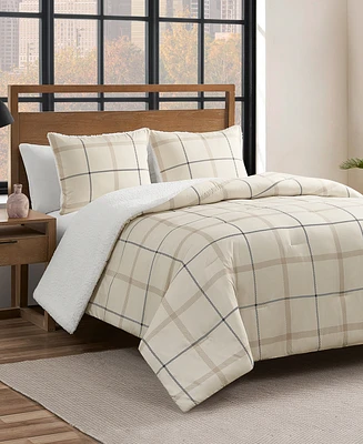 Lucky Brand Sherpa Reversible Microfiber 3-Piece Comforter Set