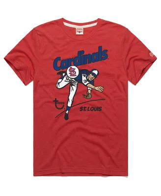 Men's Homage x Topps Distressed Red St. Louis Cardinals Tri-Blend T-shirt