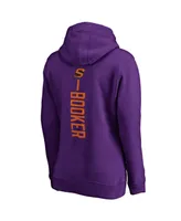 Women's Fanatics Devin Booker Purple Phoenix Suns Backer Name and Number Pullover Hoodie