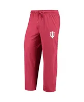 Men's Concepts Sport Crimson, Heathered Charcoal Distressed Indiana Hoosiers Meter Long Sleeve T-shirt and Pants Sleep Set